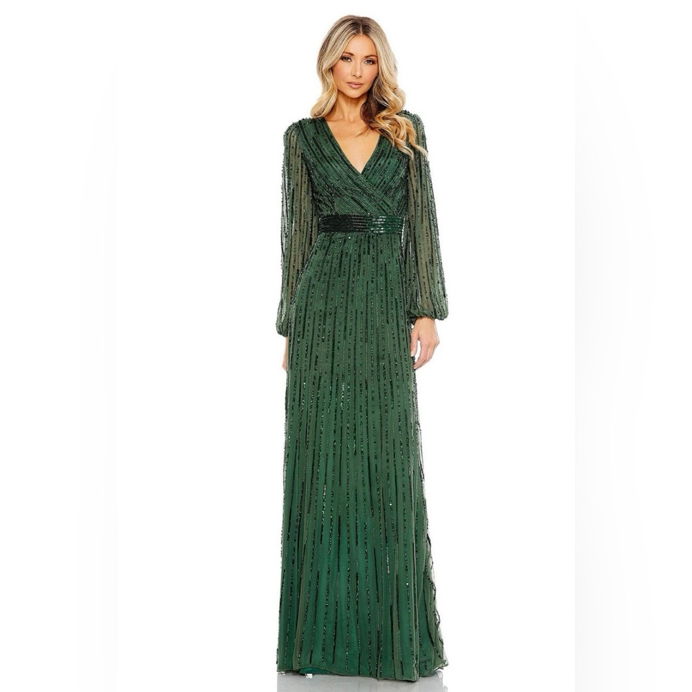 Green sequin Mac Duggal dress